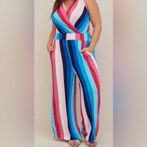torrid Pants - Torrid Multicolor Striped Jumpsuit